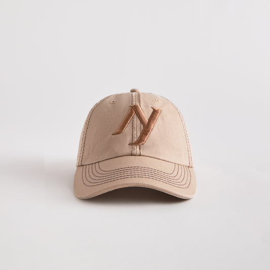 The "New" NY Cap - Khaki / Contrast Stitch